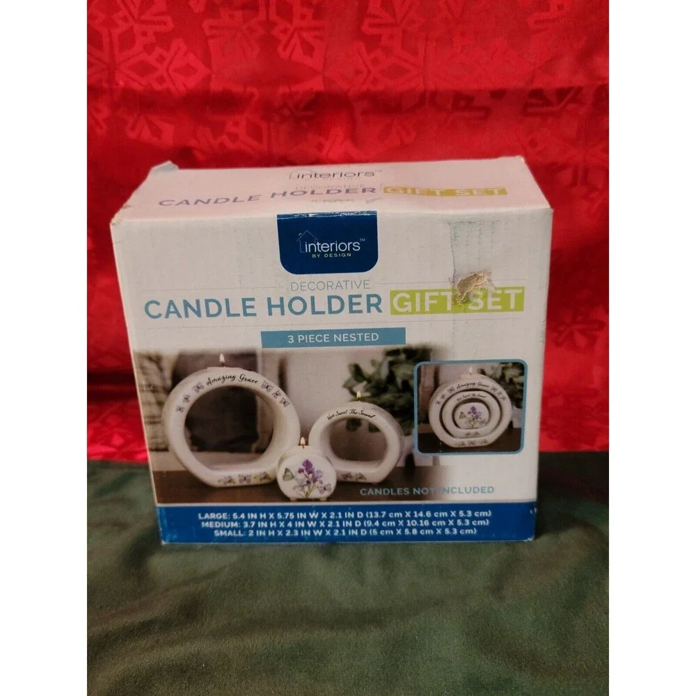 BNIB Candle Holder 3 Piece Nested Interiors Decorative Set